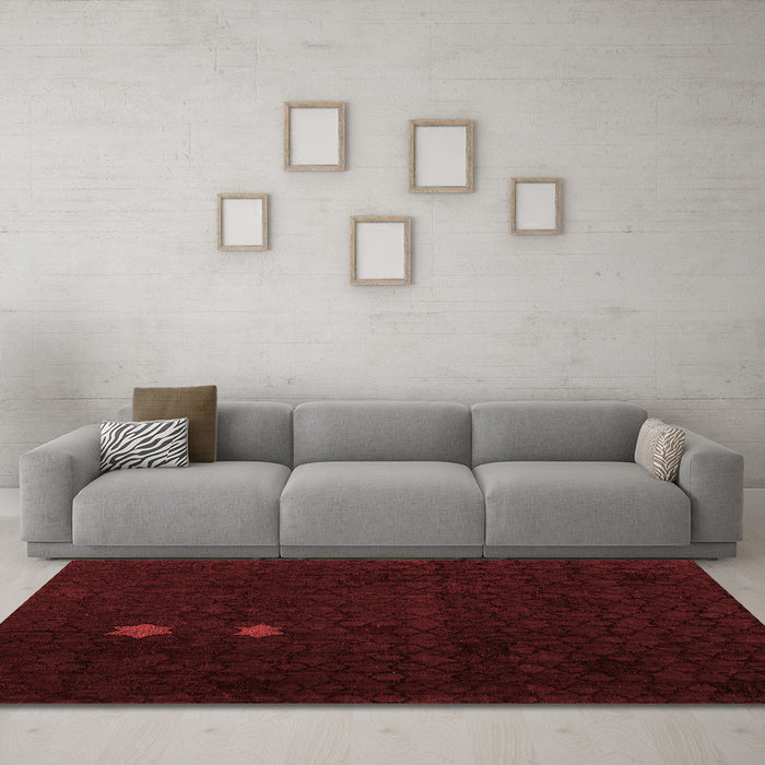 Modern Red Washable Rugs