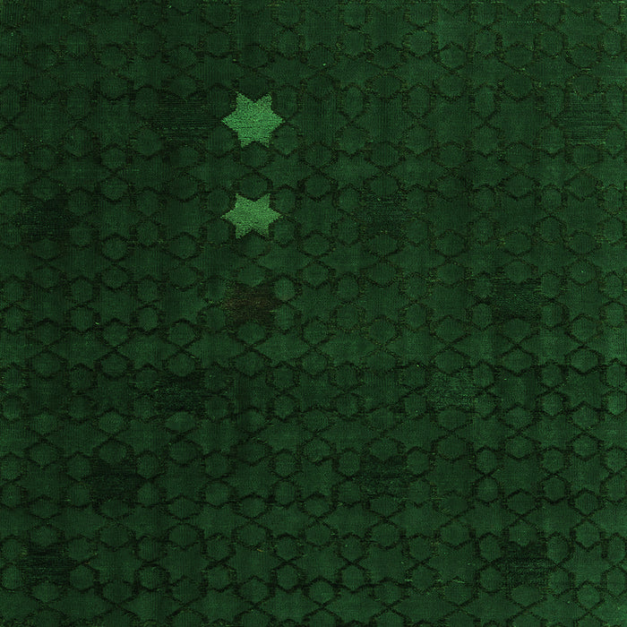 Square Machine Washable Abstract Green Modern Area Rugs, wshabs5349grn