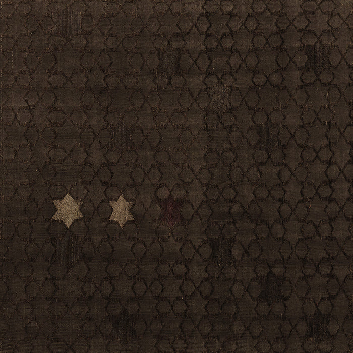 Square Machine Washable Abstract Brown Modern Rug, wshabs5349brn