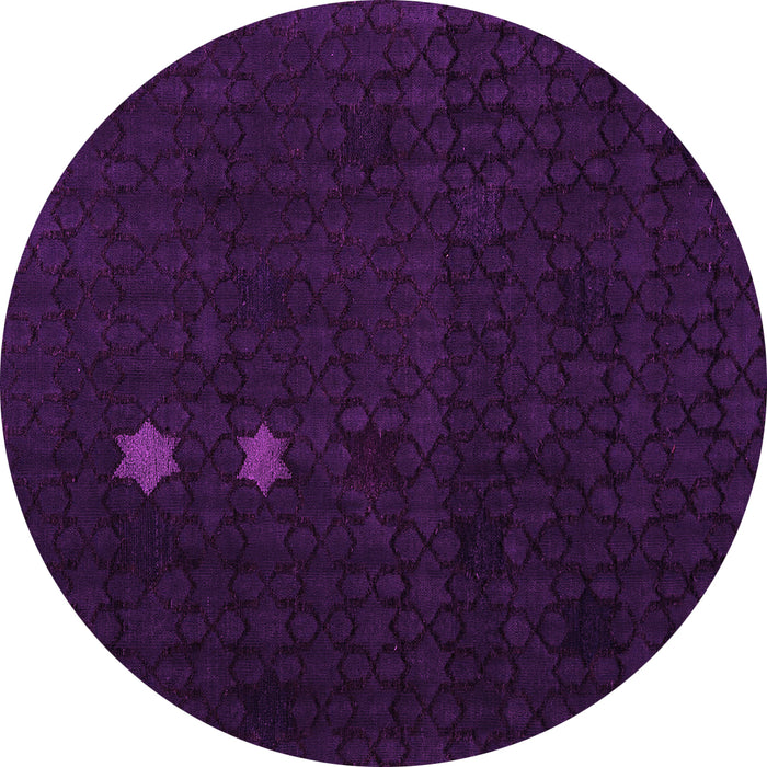Round Machine Washable Abstract Pink Modern Rug, wshabs5349pnk