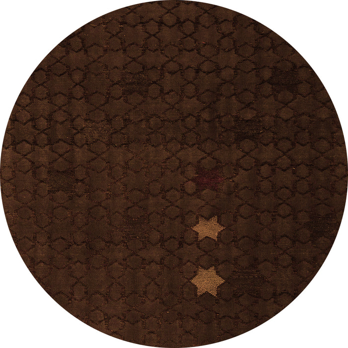 Round Abstract Orange Modern Rug, abs5349org