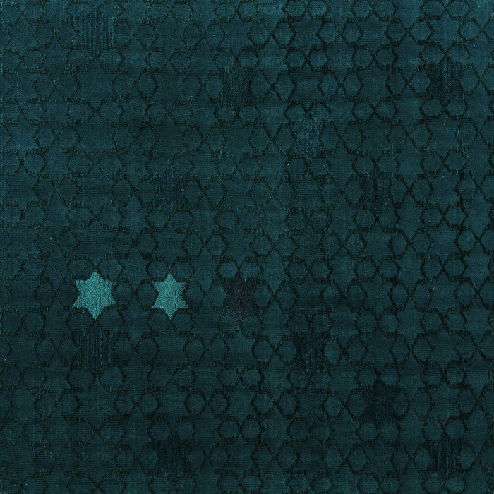 Square Machine Washable Abstract Turquoise Modern Area Rugs, wshabs5349turq