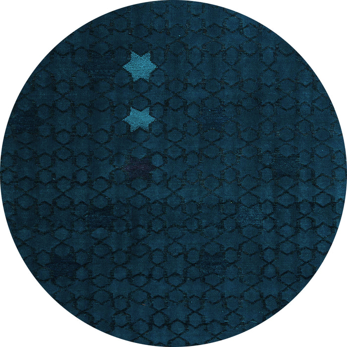 Round Machine Washable Abstract Light Blue Modern Rug, wshabs5349lblu