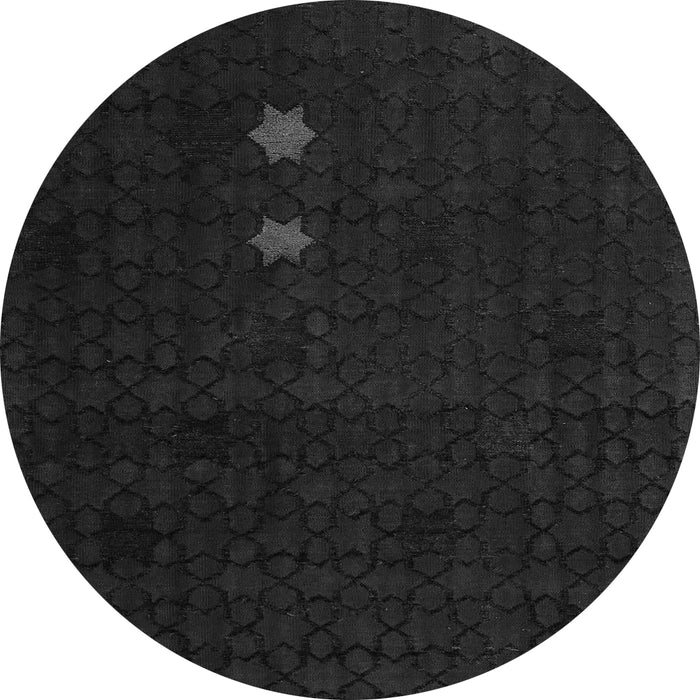 Round Abstract Gray Modern Rug, abs5349gry