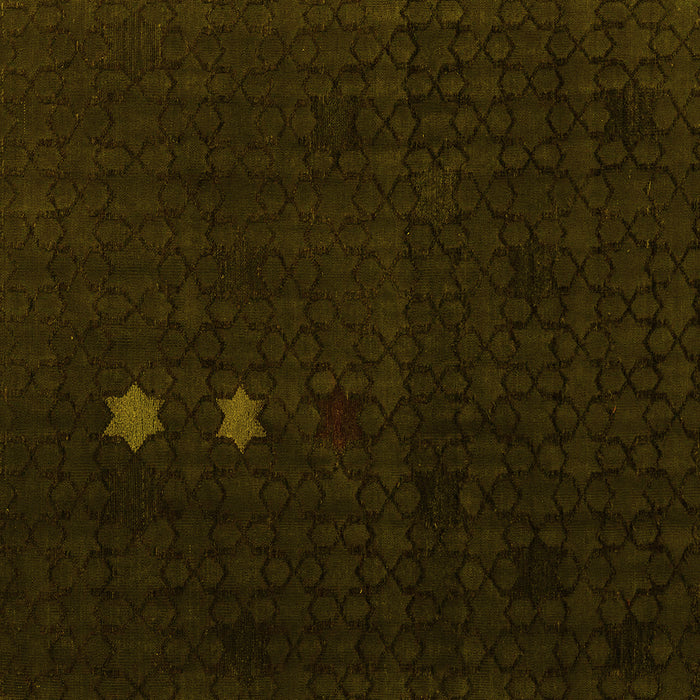 Square Machine Washable Abstract Yellow Modern Rug, wshabs5349yw