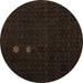 Round Abstract Brown Modern Rug, abs5349brn