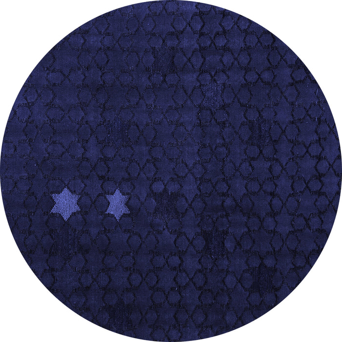 Round Machine Washable Abstract Blue Modern Rug, wshabs5349blu