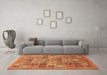 Machine Washable Abstract Orange Modern Area Rugs in a Living Room, wshabs534org