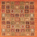 Square Machine Washable Abstract Orange Modern Area Rugs, wshabs534org