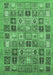 Machine Washable Abstract Emerald Green Modern Area Rugs, wshabs534emgrn