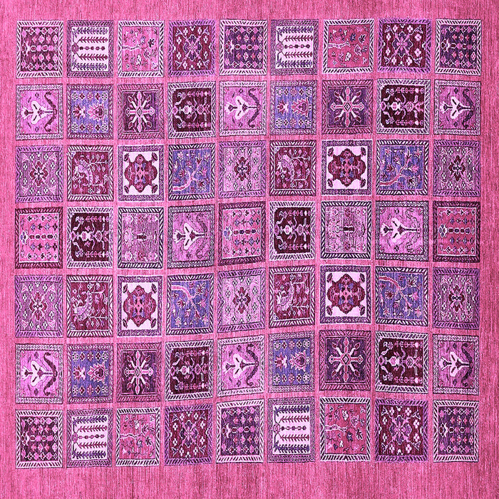 Square Machine Washable Abstract Purple Modern Area Rugs, wshabs534pur