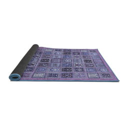 Sideview of Abstract Blue Modern Rug, abs534blu
