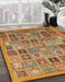 Abstract Yellow Orange Modern Rug in Family Room, abs534