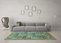 Machine Washable Abstract Light Blue Modern Rug, wshabs534lblu