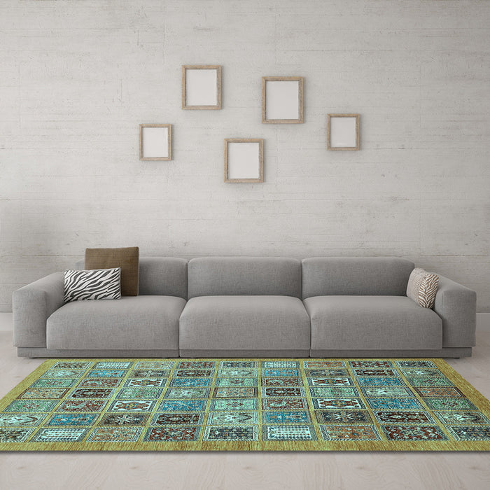 Machine Washable Abstract Light Blue Modern Rug in a Living Room, wshabs534lblu
