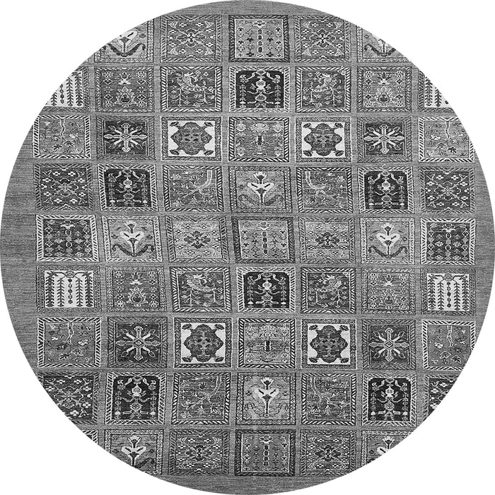 Round Machine Washable Abstract Gray Modern Rug, wshabs534gry