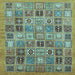 Square Abstract Light Blue Modern Rug, abs534lblu