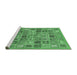 Sideview of Machine Washable Abstract Emerald Green Modern Area Rugs, wshabs534emgrn