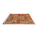 Sideview of Machine Washable Abstract Orange Modern Area Rugs, wshabs534org