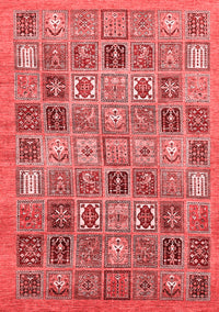 Abstract Red Modern Rug, abs534red