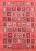 Abstract Red Modern Area Rugs