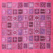 Square Machine Washable Abstract Pink Modern Rug, wshabs534pnk