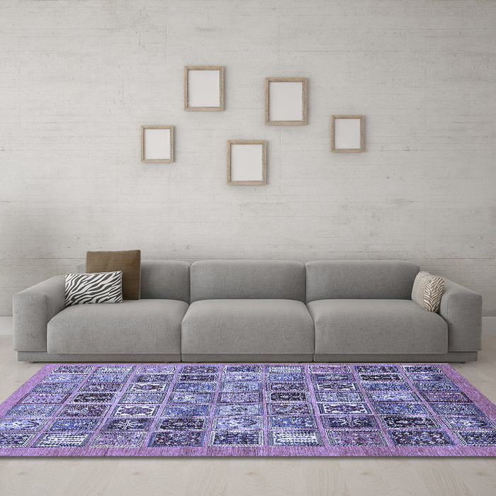 Machine Washable Abstract Blue Modern Rug in a Living Room, wshabs534blu