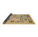 Sideview of Abstract Chrome Gold Yellow Modern Rug, abs535