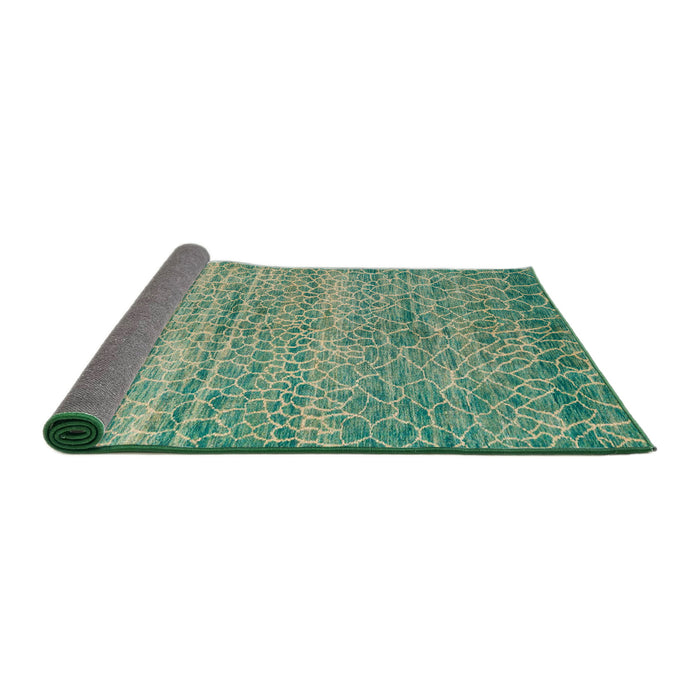 Sideview of Abstract Dark Sea Green Modern Rug, abs5350