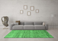 Machine Washable Abstract Emerald Green Modern Rug, wshabs5350emgrn