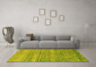 Machine Washable Abstract Yellow Modern Rug in a Living Room, wshabs5350yw