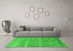 Machine Washable Abstract Green Modern Area Rugs in a Living Room,, wshabs5350grn