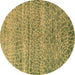 Round Abstract Brown Modern Rug, abs5350brn