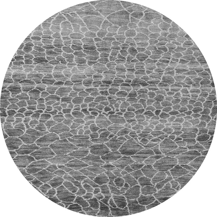 Round Abstract Gray Modern Rug, abs5350gry