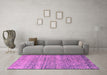 Machine Washable Abstract Pink Modern Rug in a Living Room, wshabs5350pnk