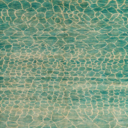 Square Abstract Dark Sea Green Modern Rug, abs5350