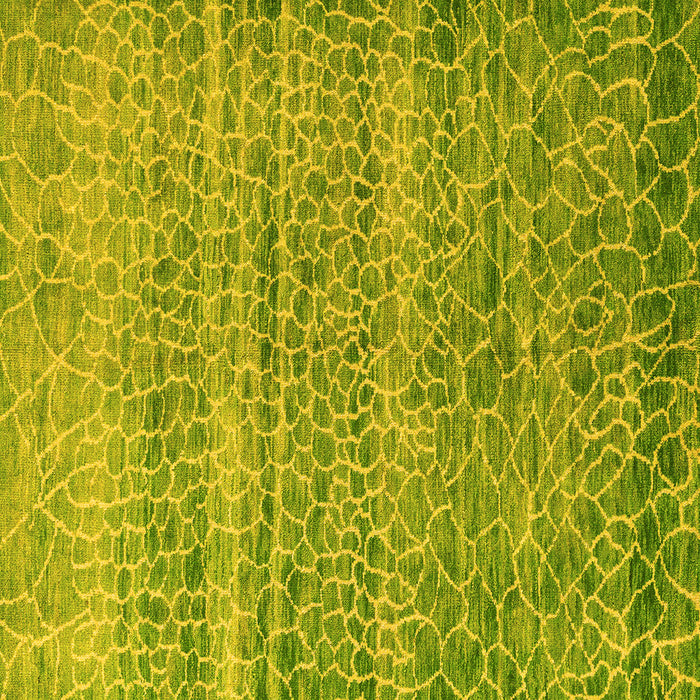 Square Machine Washable Abstract Yellow Modern Rug, wshabs5350yw