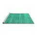 Sideview of Machine Washable Abstract Turquoise Modern Area Rugs, wshabs5350turq