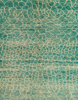Abstract Dark Sea Green Modern Rug, abs5350