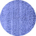 Round Machine Washable Abstract Blue Modern Rug, wshabs5350blu