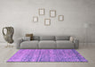 Machine Washable Abstract Purple Modern Area Rugs in a Living Room, wshabs5350pur