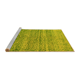 Sideview of Machine Washable Abstract Yellow Modern Rug, wshabs5350yw