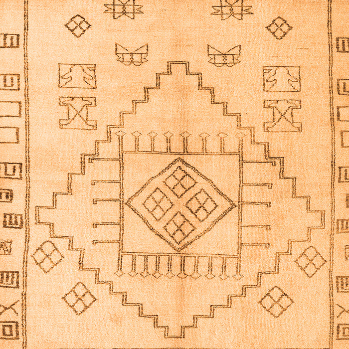 Square Solid Orange Modern Rug, abs5351org