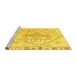 Sideview of Machine Washable Solid Yellow Modern Rug, wshabs5351yw