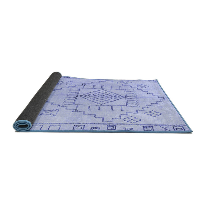 Sideview of Solid Blue Modern Rug, abs5351blu
