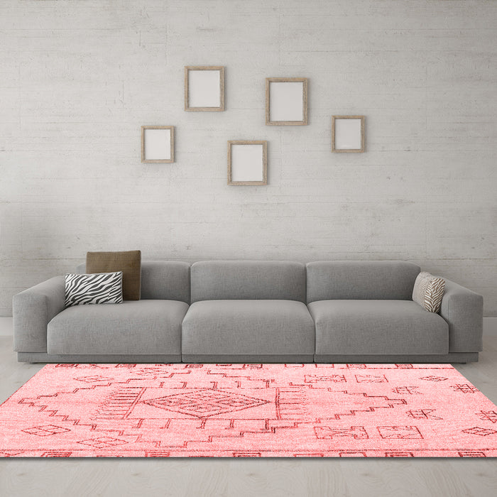 Modern Red Washable Rugs
