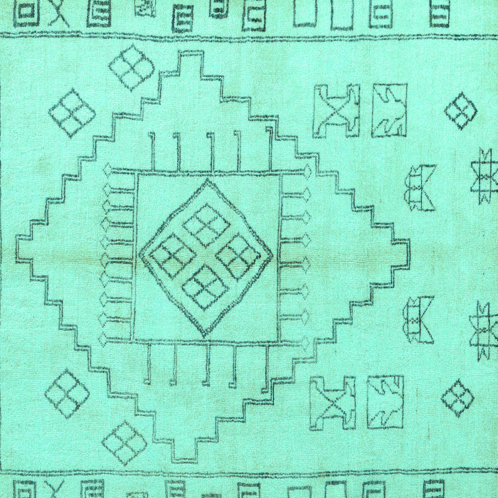 Square Solid Turquoise Modern Rug, abs5351turq