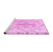 Sideview of Machine Washable Solid Pink Modern Rug, wshabs5351pnk