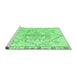 Sideview of Machine Washable Solid Emerald Green Modern Area Rugs, wshabs5351emgrn