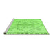 Sideview of Machine Washable Solid Green Modern Area Rugs, wshabs5351grn